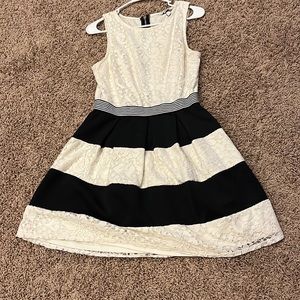 Off white and black dress